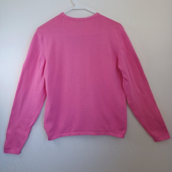 Lilly Pulitzer Cardigan Pink Button Front Classic Embroidered Palm Tree Size Med - Picture 8 of 10